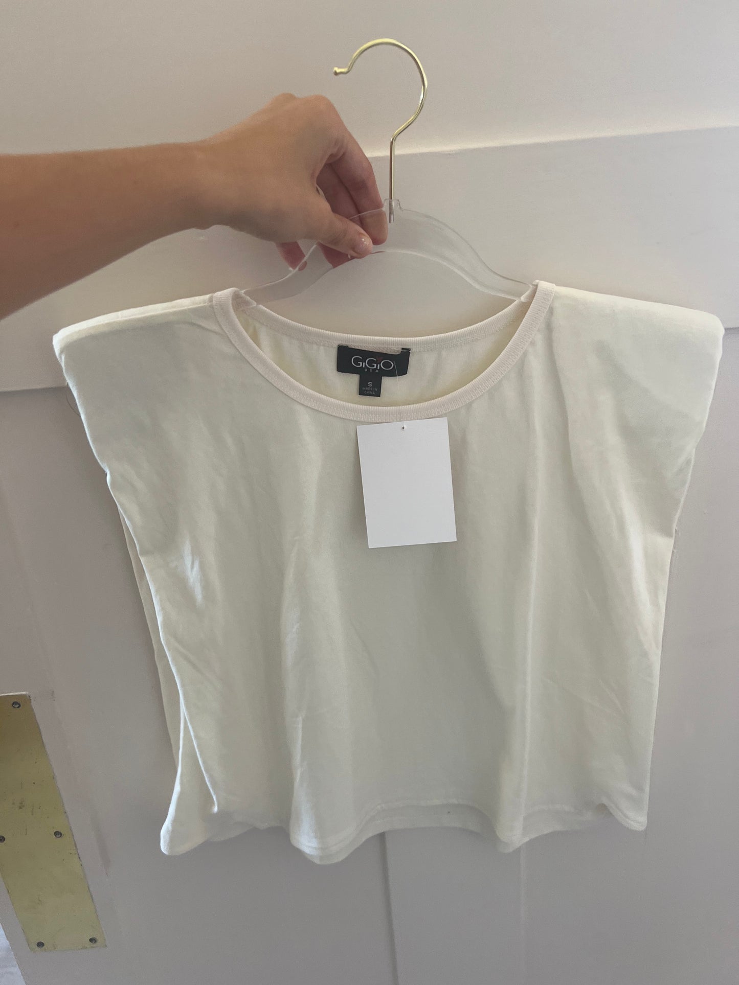 Cream Crop Tee
