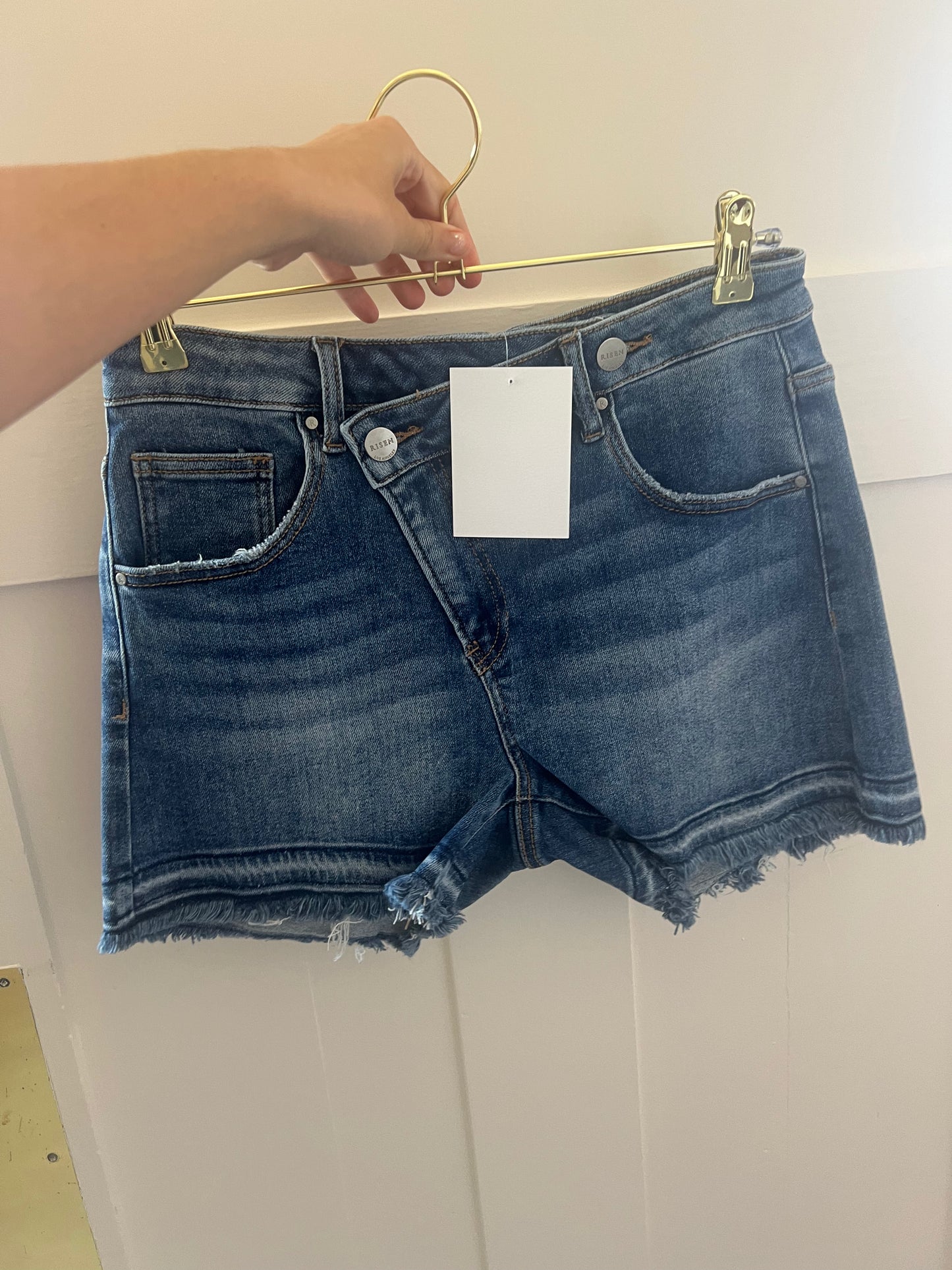 Crossover Blue Jean Shorts