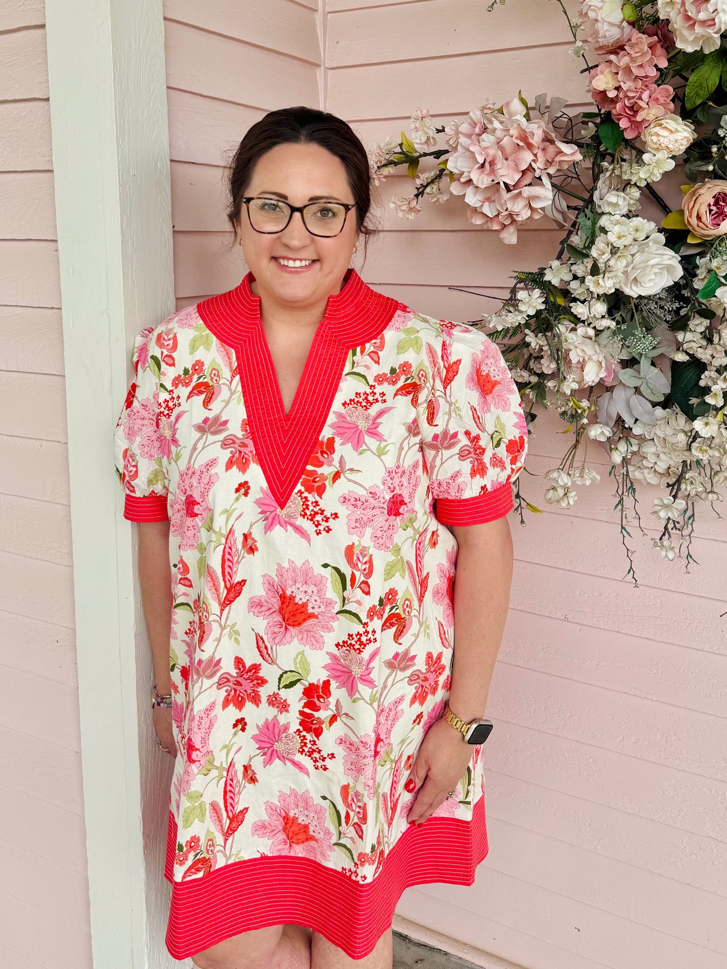 Pink Floral Dress Curvy