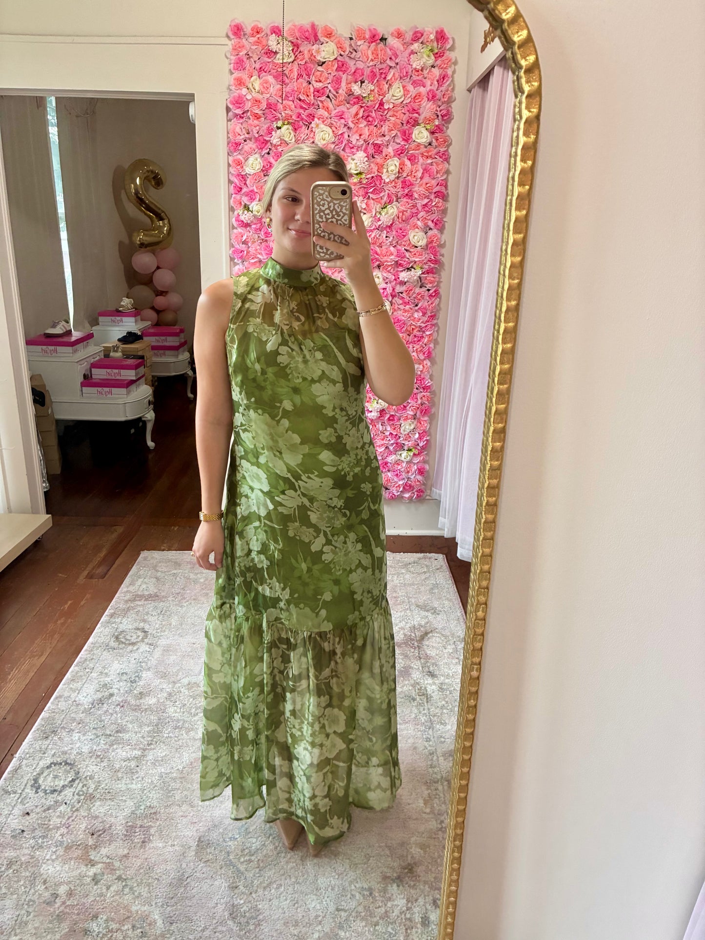 Best Dressed Green Floral Maxi