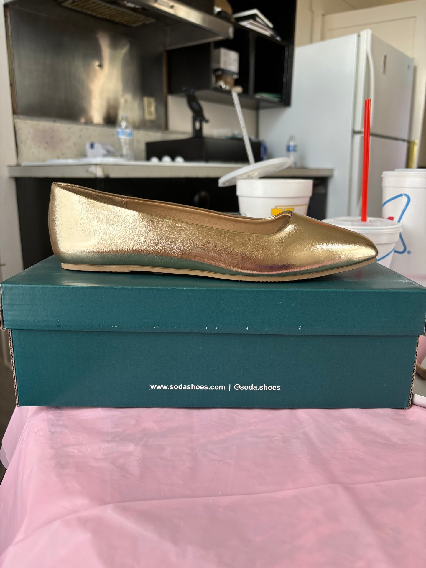 Hera Gold Ballet Flats