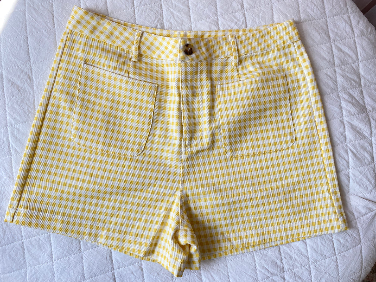 Yellow Gingham Shorts
