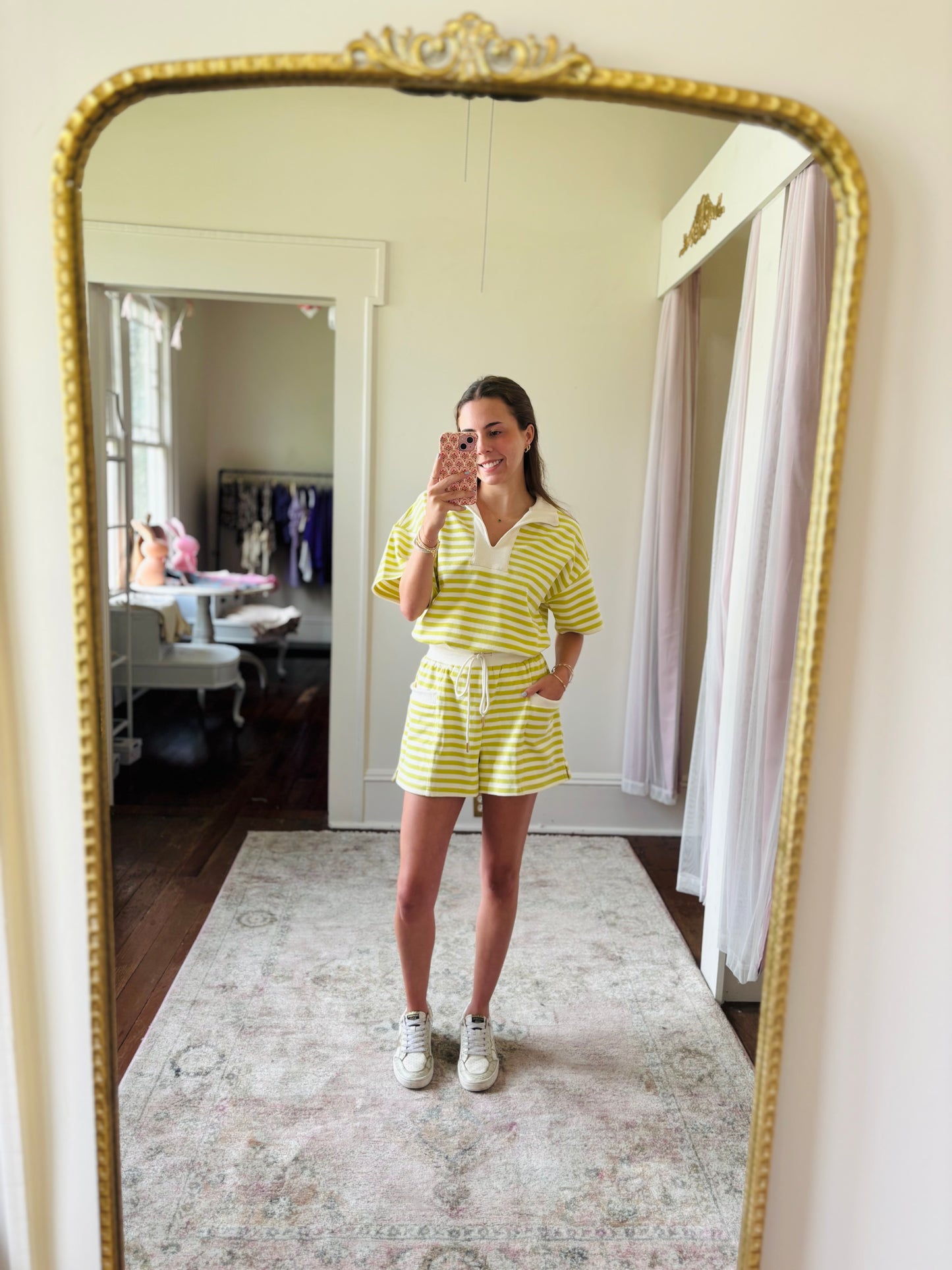 Chartreuse Stripe Set