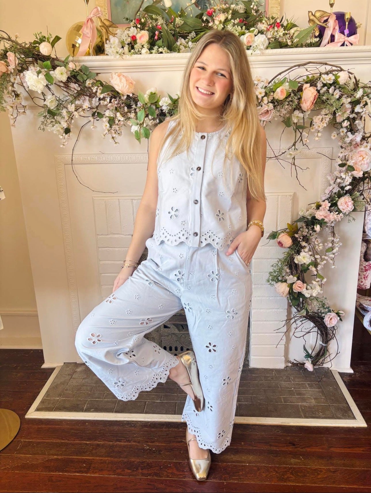 Blue Flower Jeans