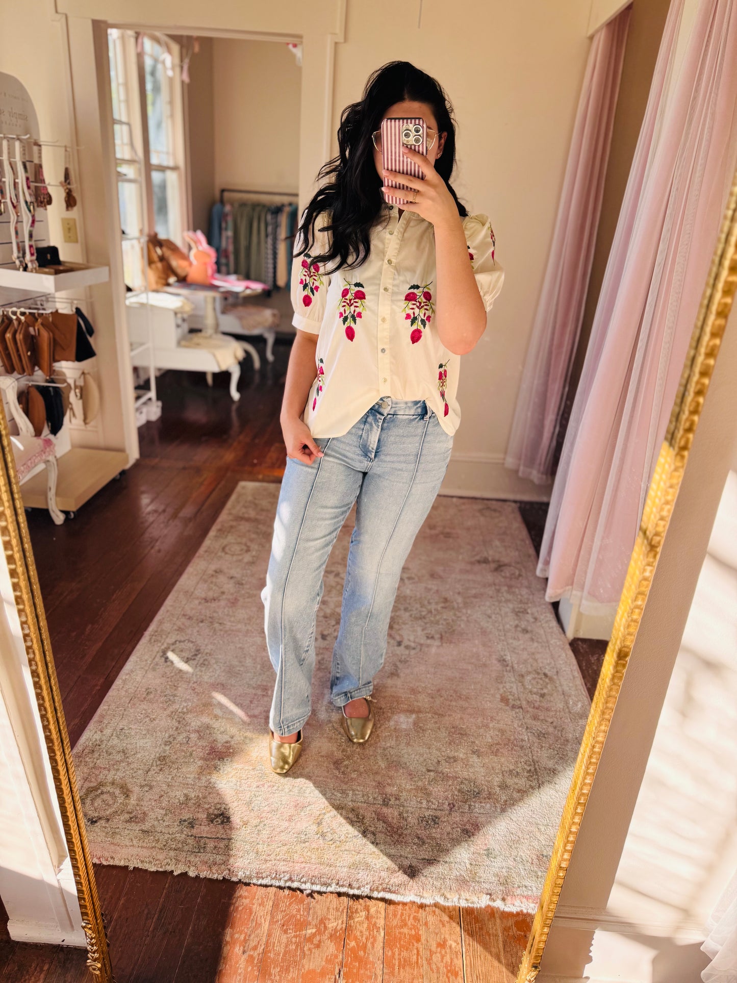 Floral Embroidery Top