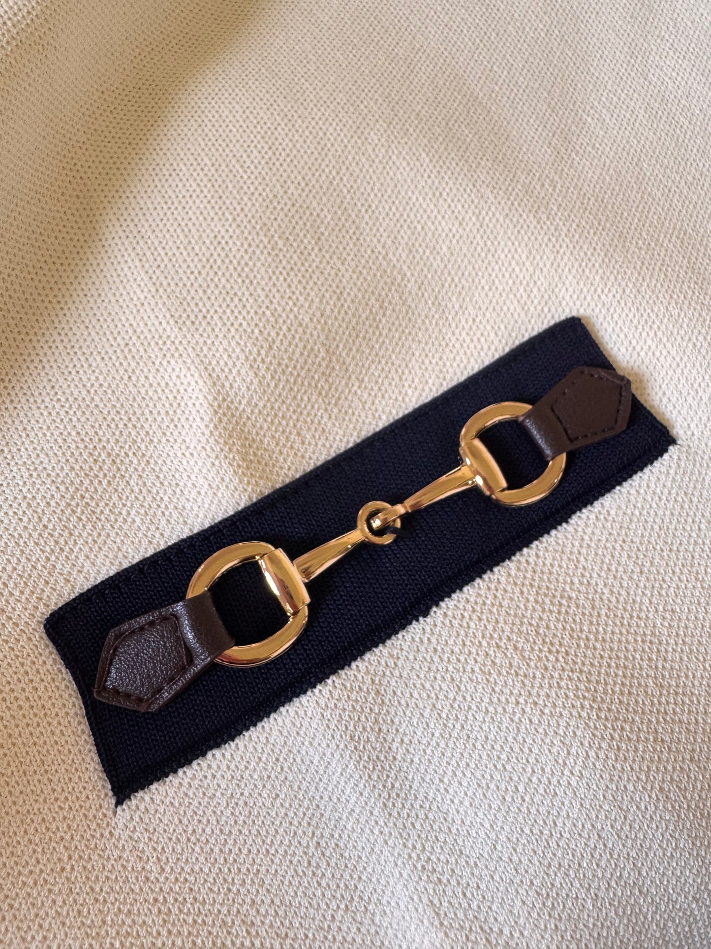 Luna Cream/Navy Horsebit Top