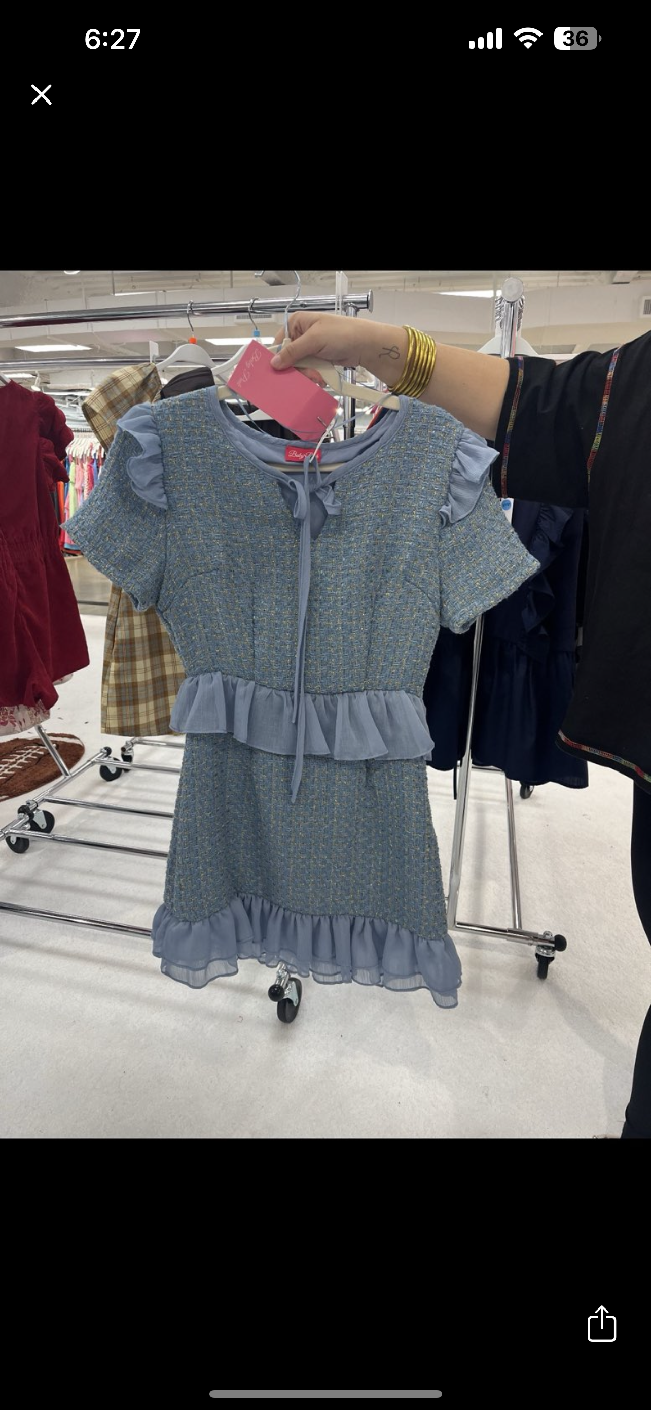 Blue Tweed Dress