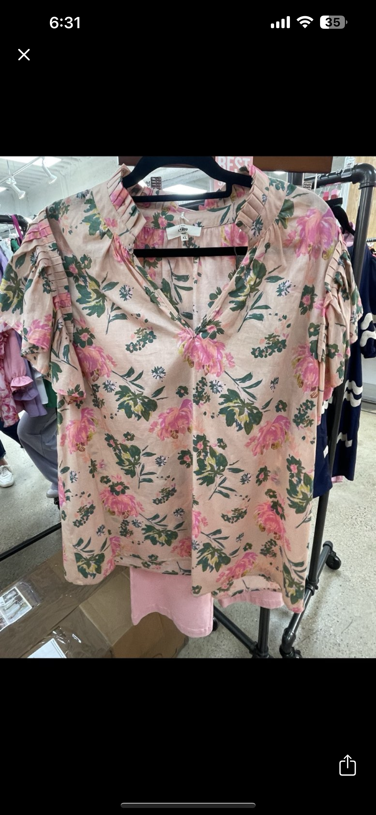Peach Floral Top