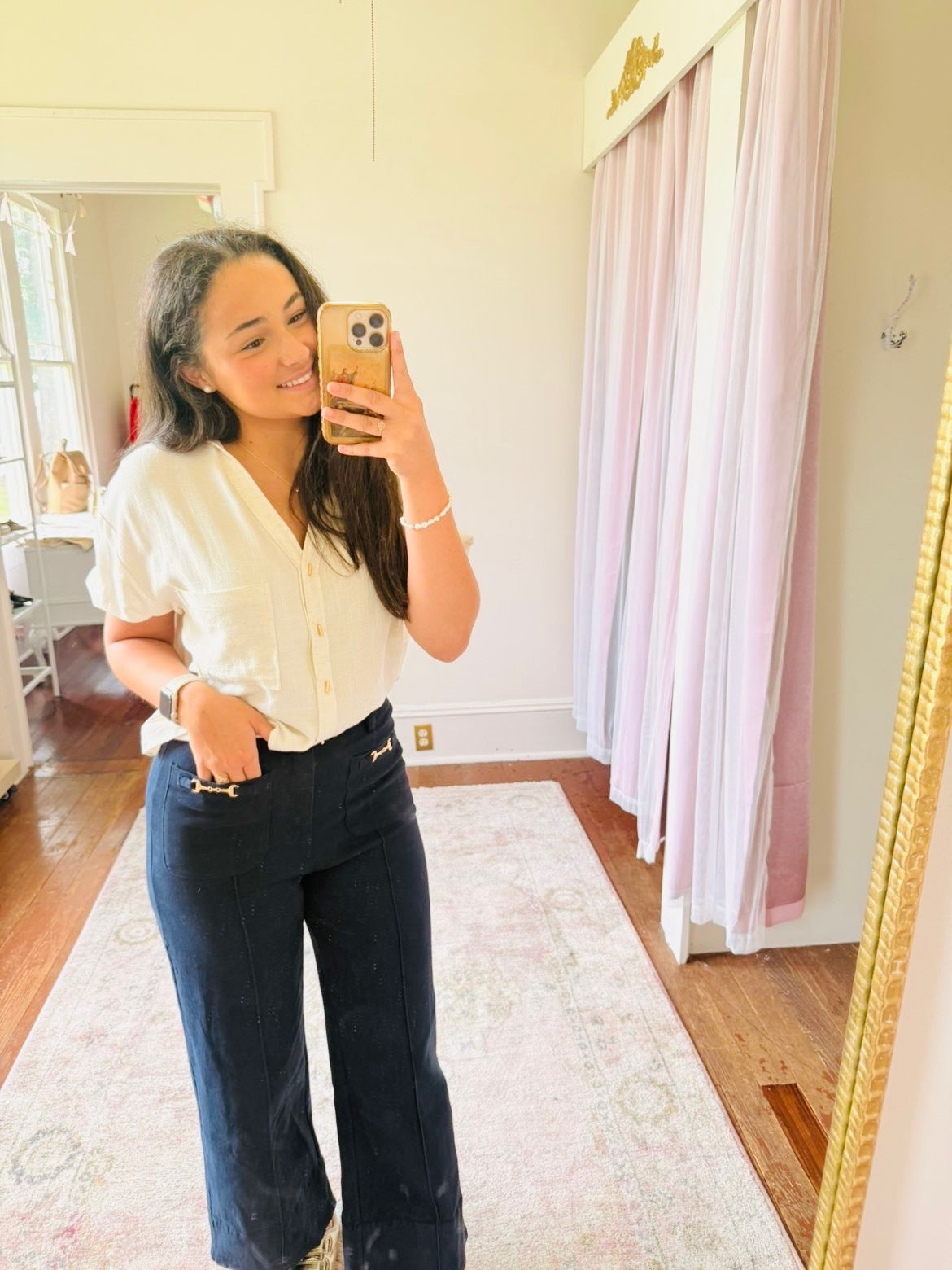 Navy Horsebit Jeans