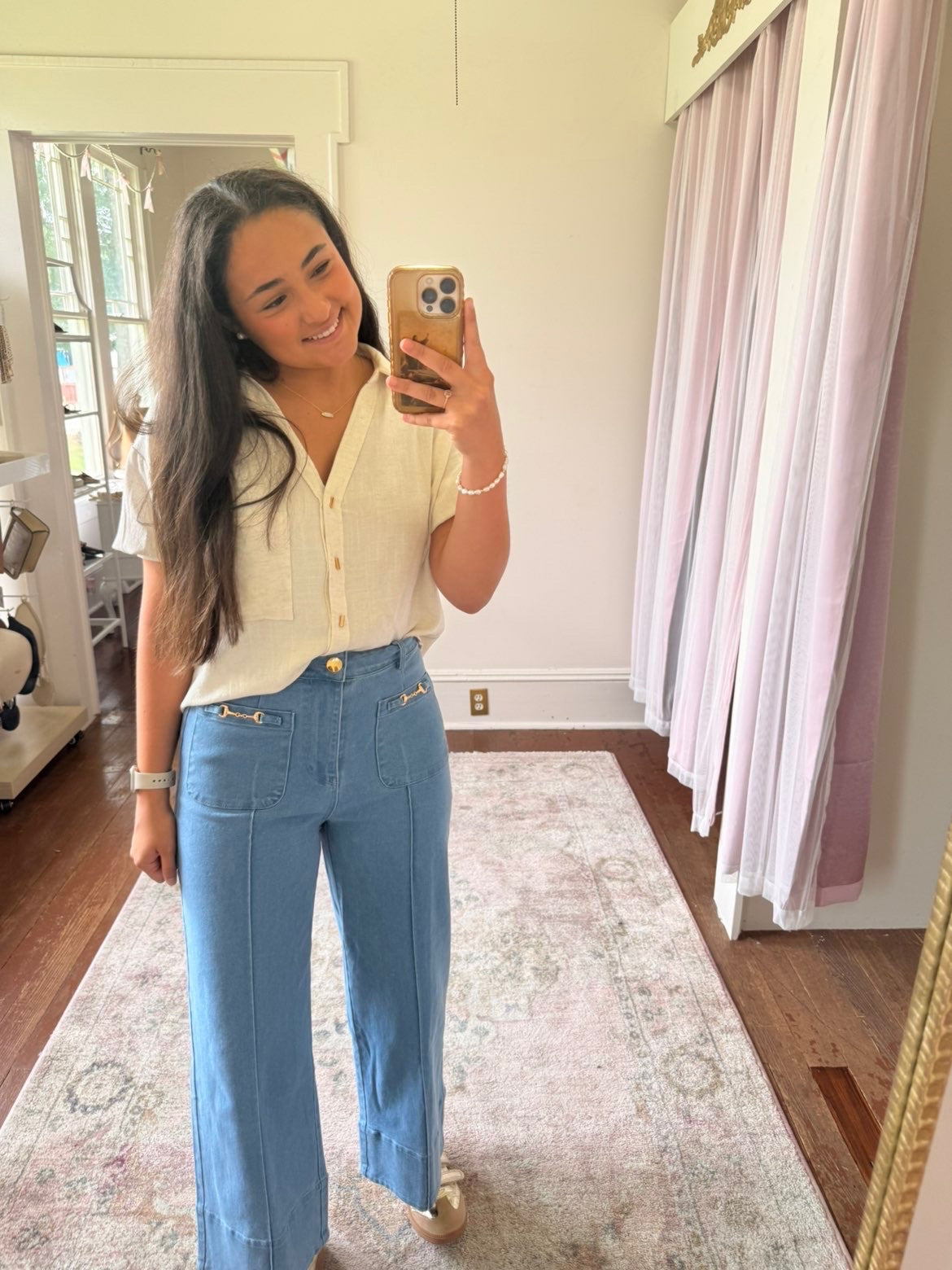 Denim Horsebit Jeans