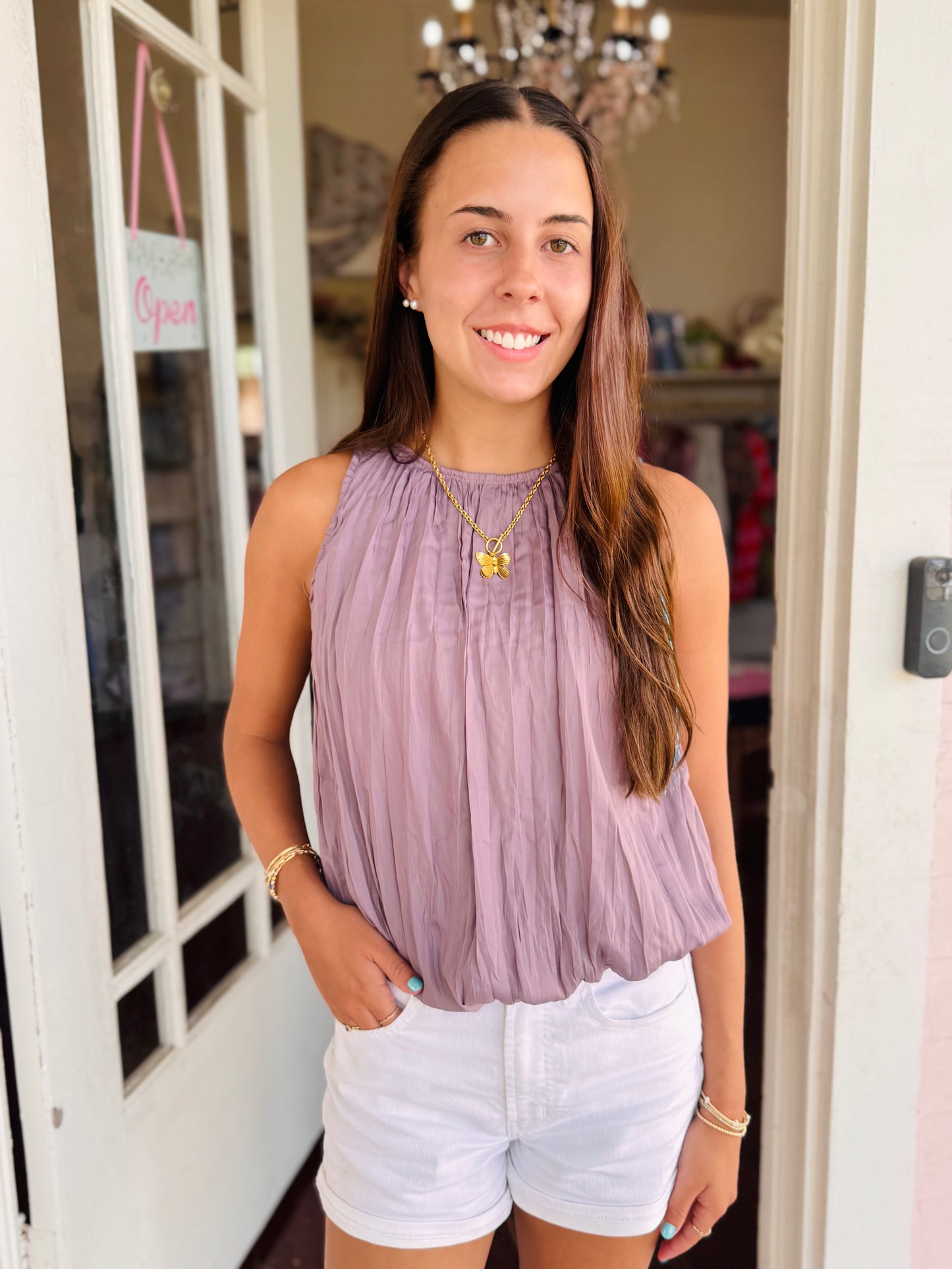 Mal Plum Bubble Top