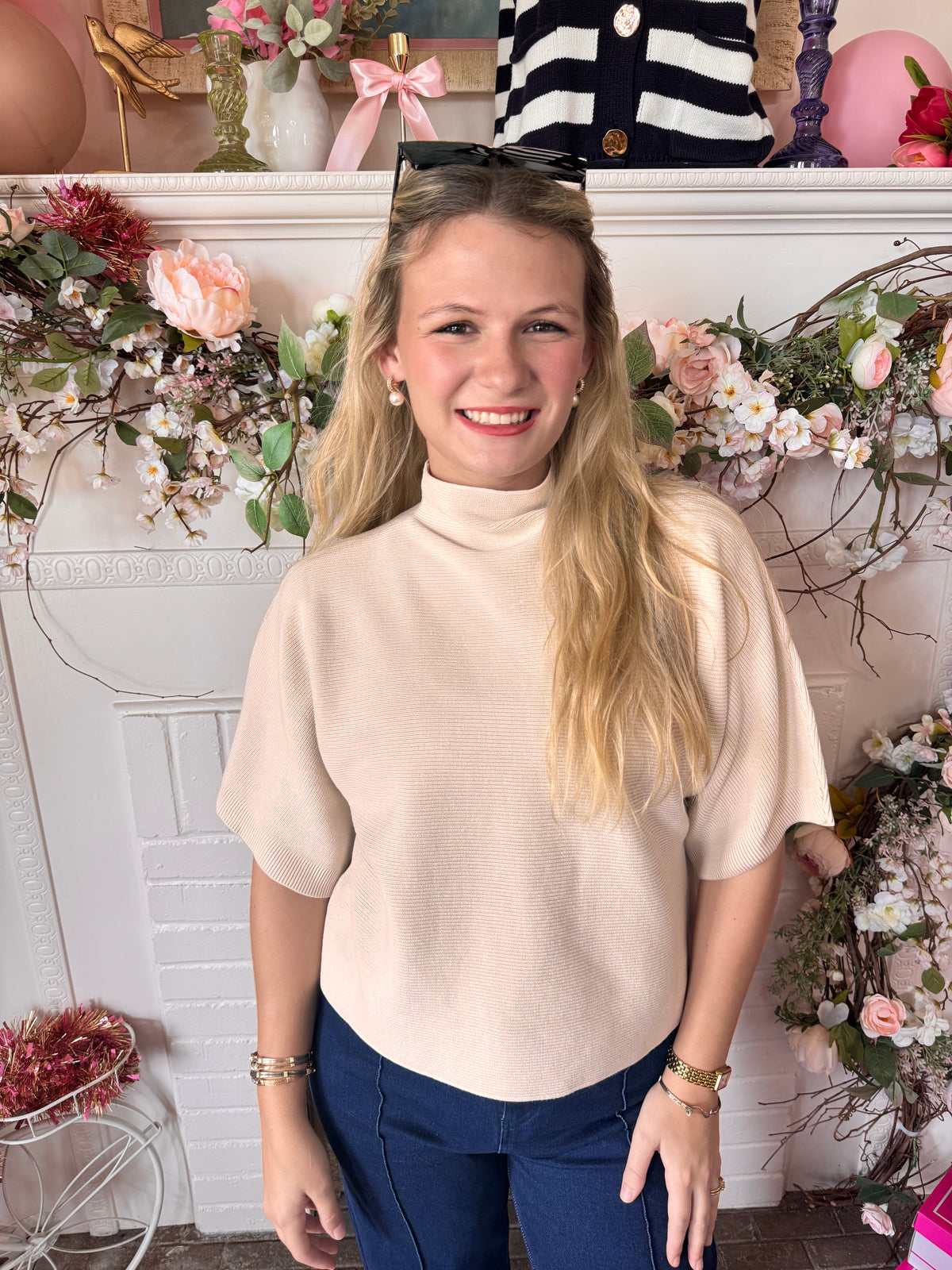 All Day Every Day Ecru Sweater Top