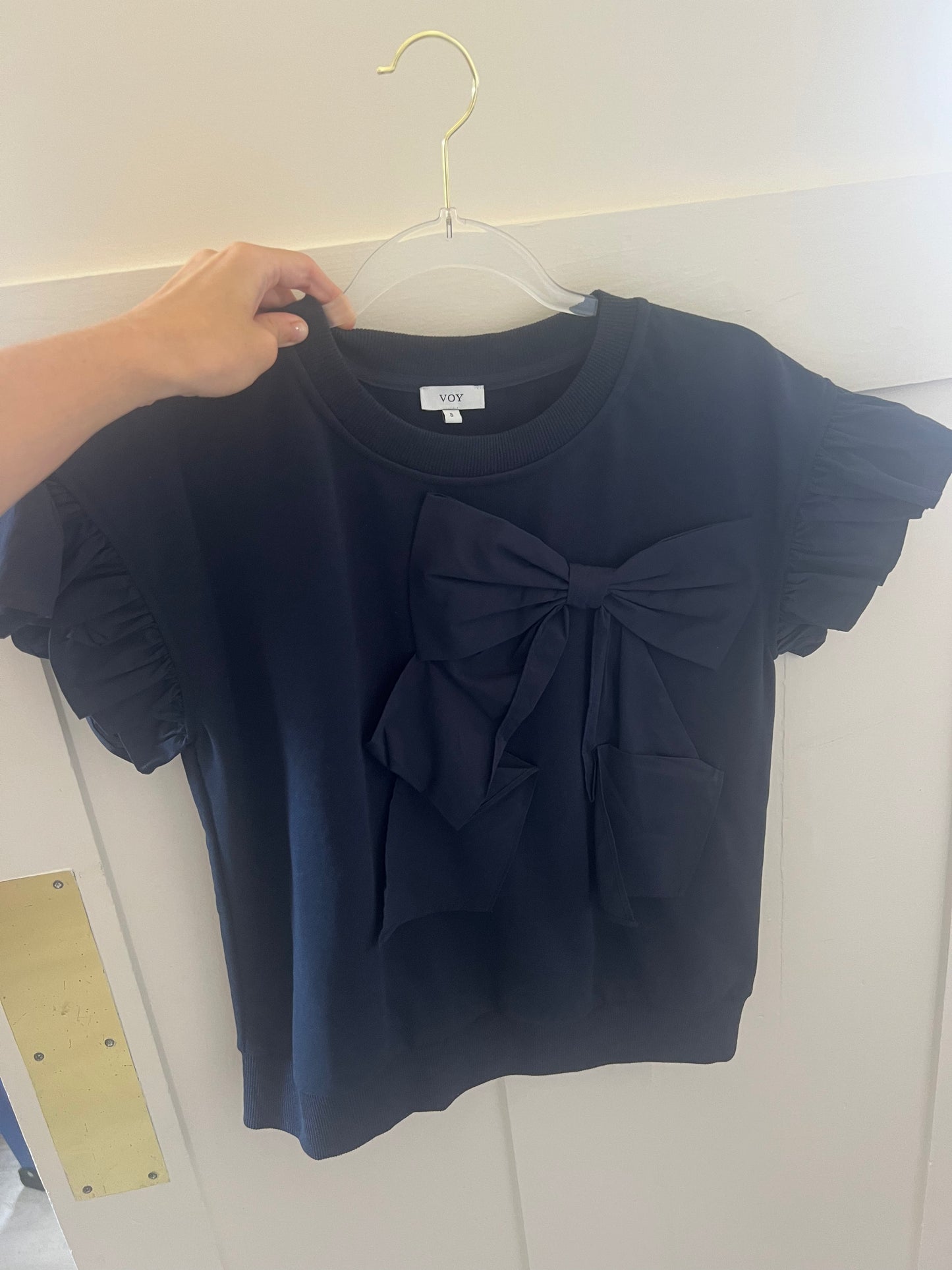 Navy Bow Top