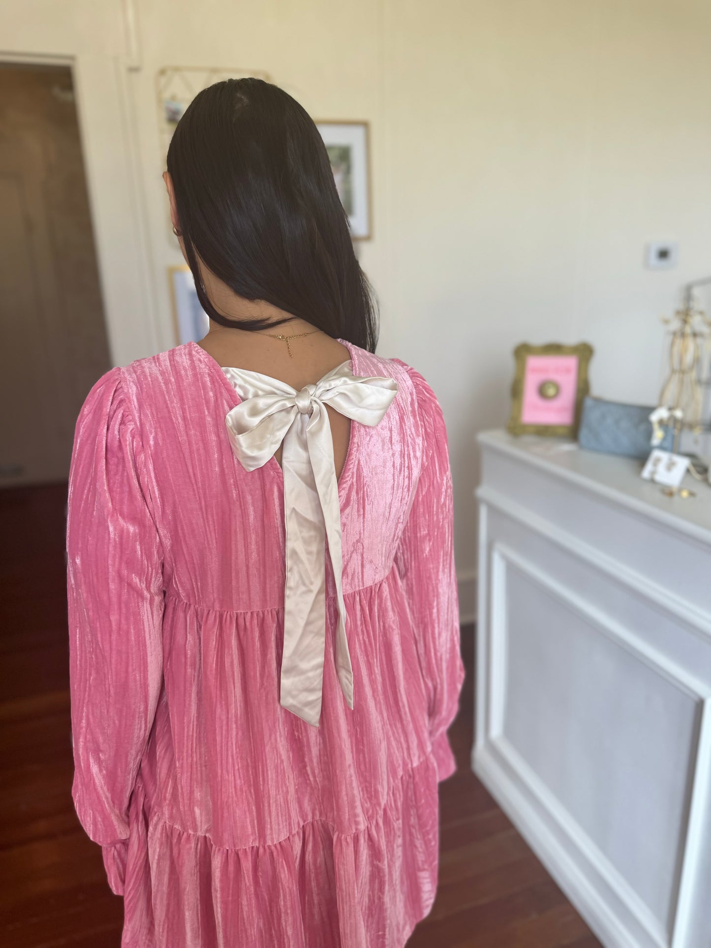 Pink Velvet Dress