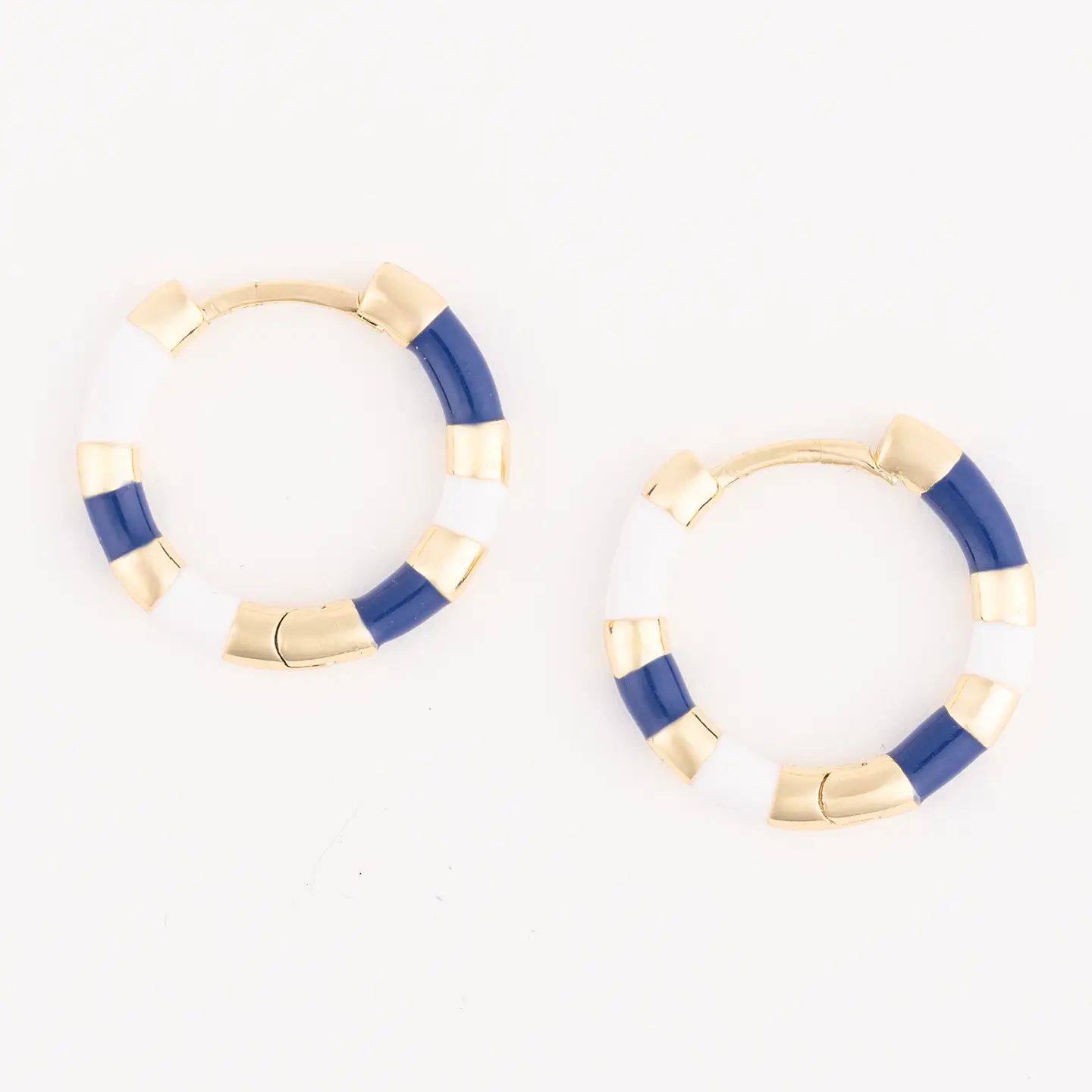 Reya Earrings | Navy + White