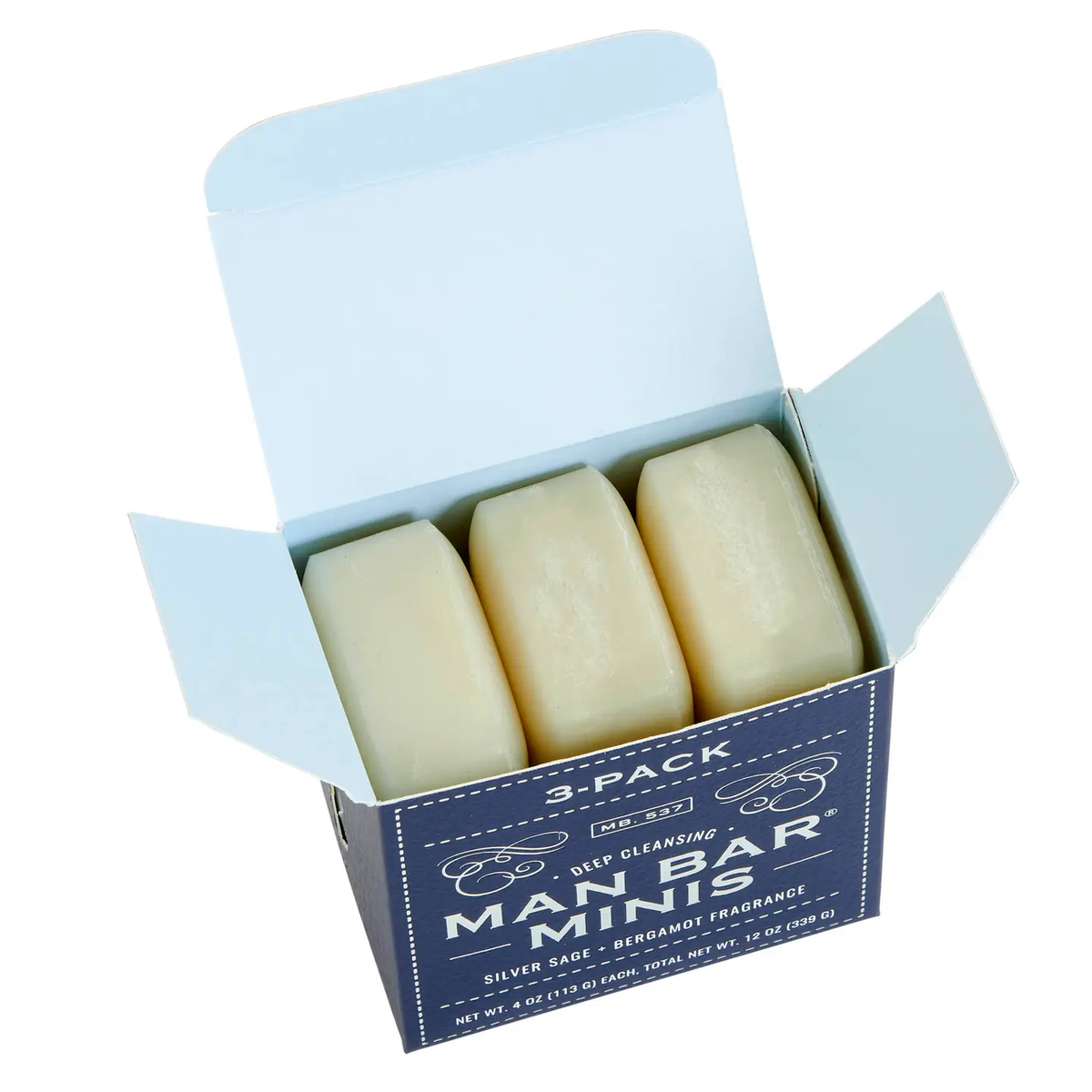 Man Bar Miniature Silver Sage & Bergamot 3pc Gift Set