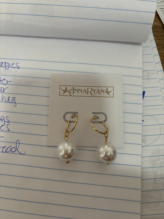 Pearl Drop Hoops