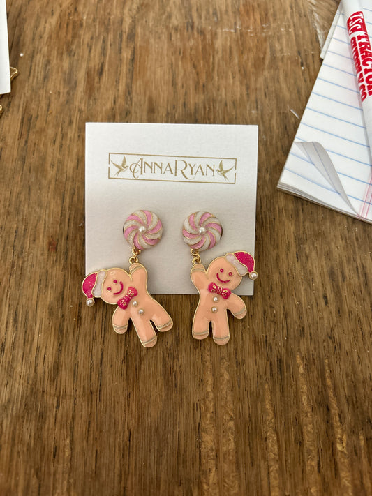 Pink Gingerbread Earrings