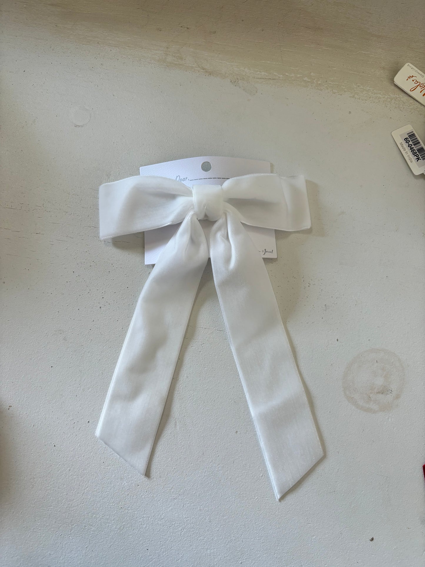 White Velvet Bow