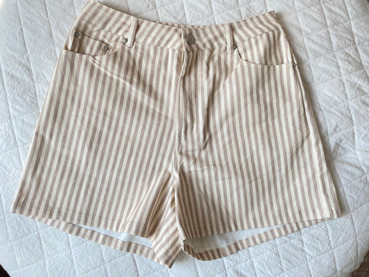 Tan Striped BJ Shorts