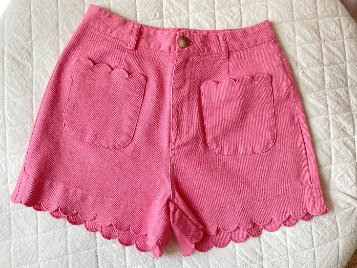 Pink Scalloped Shorts