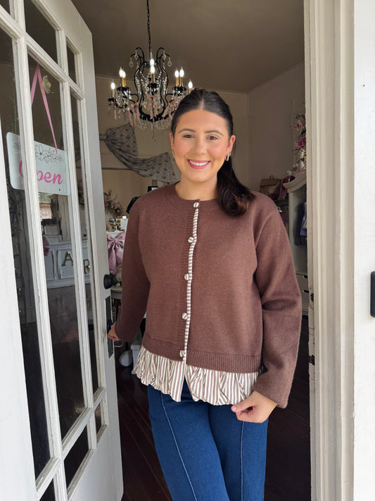 Megan Brown Ruffle Top