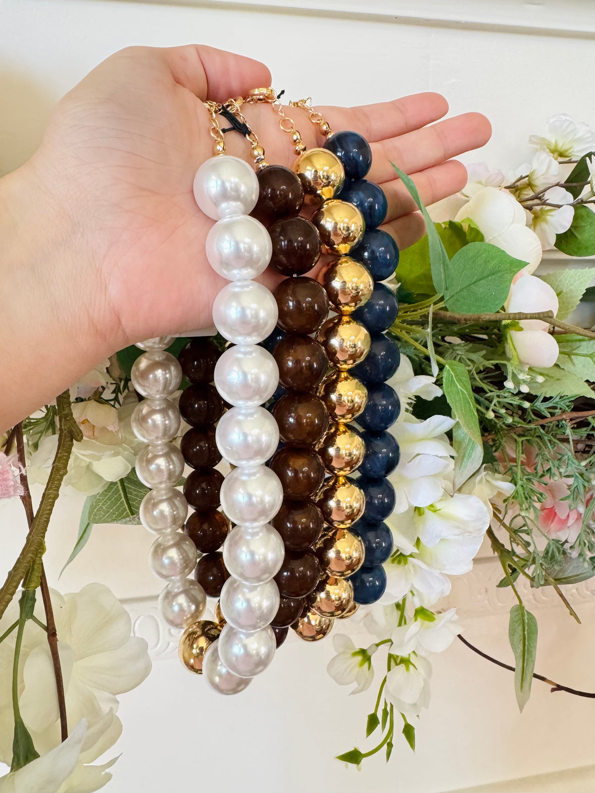 Marjorie Beaded Gumball Necklace- Many Colors