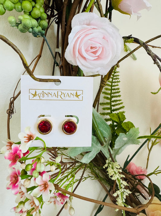 Ruby Red Studs