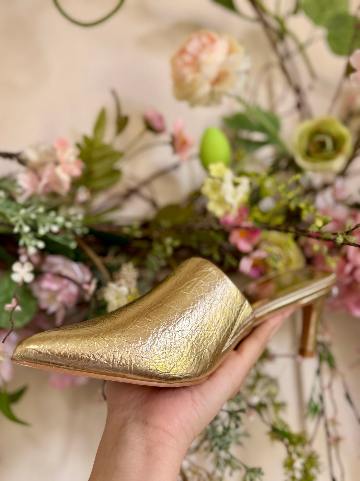Garret Gold Mule Heel