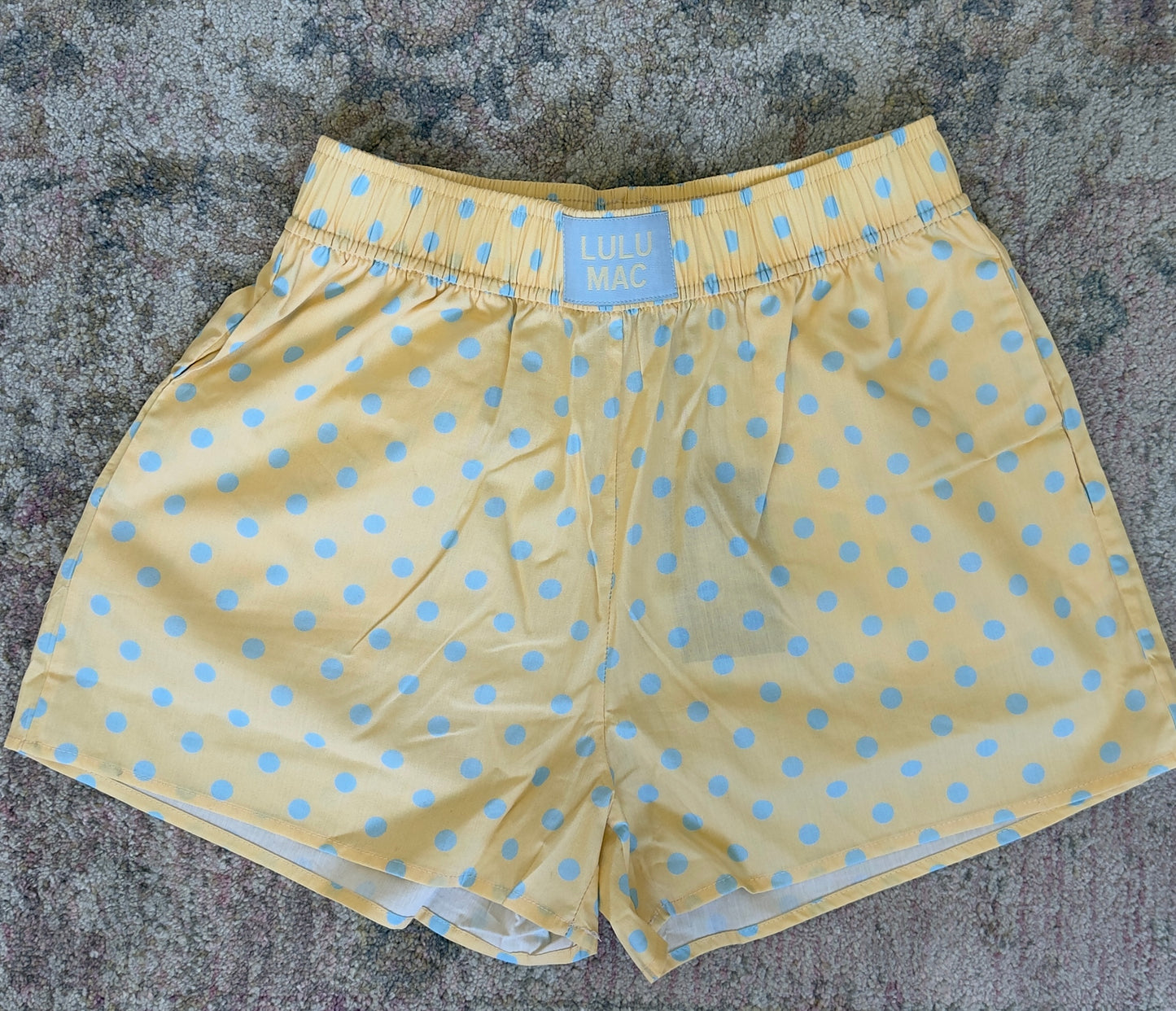 Butter/Light Blue Polka Dot Shorts
