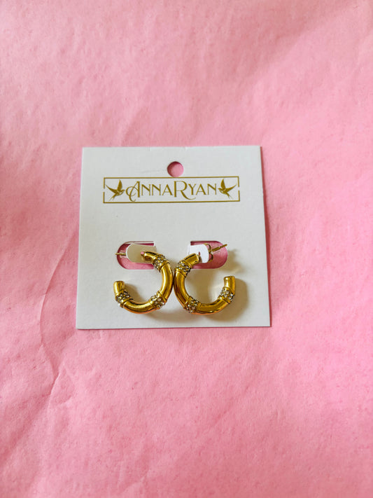 Bamboo Sparkle Hoop Earrings