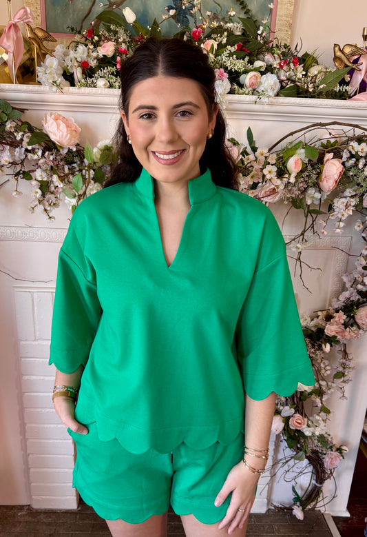 Green Scalloped Set