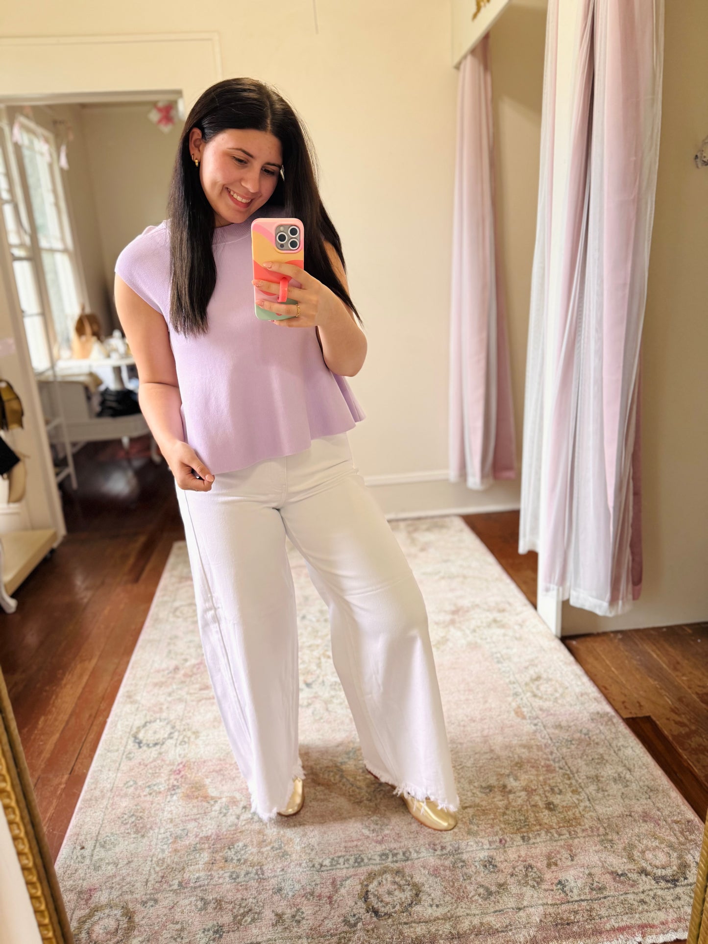 Palazzo White Jeans