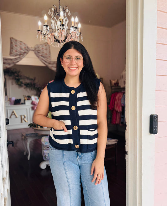 On The Go Navy Top