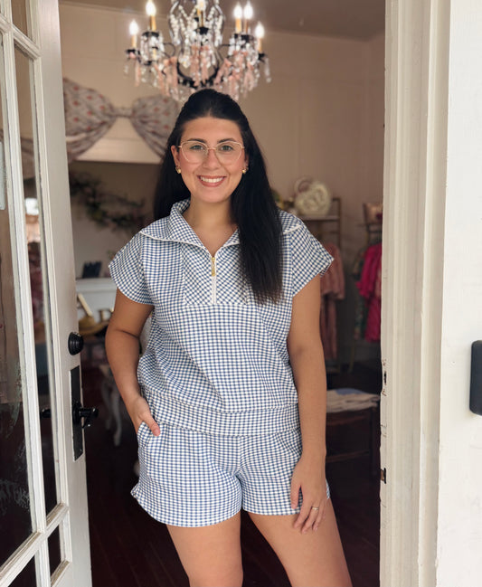 Mal Blue Gingham Set