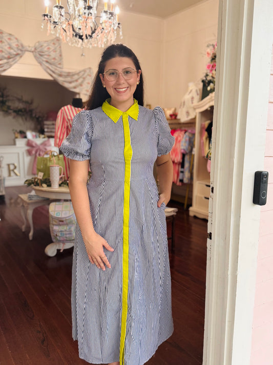 Jenny Green/Navy Stripe Dress