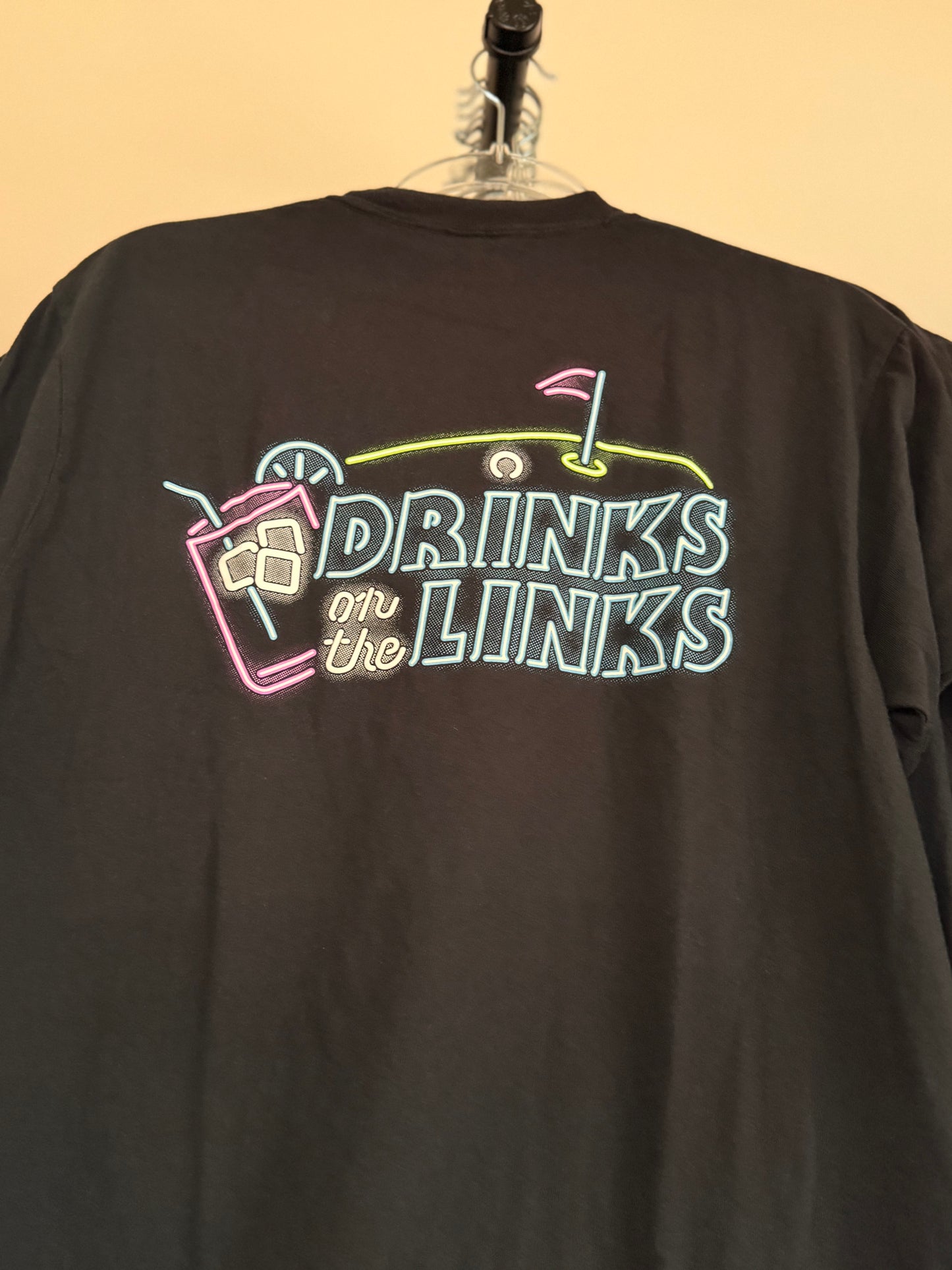Drinks On The Links Neon Pocket Tee