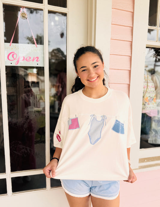 Americana Sweetie Top White