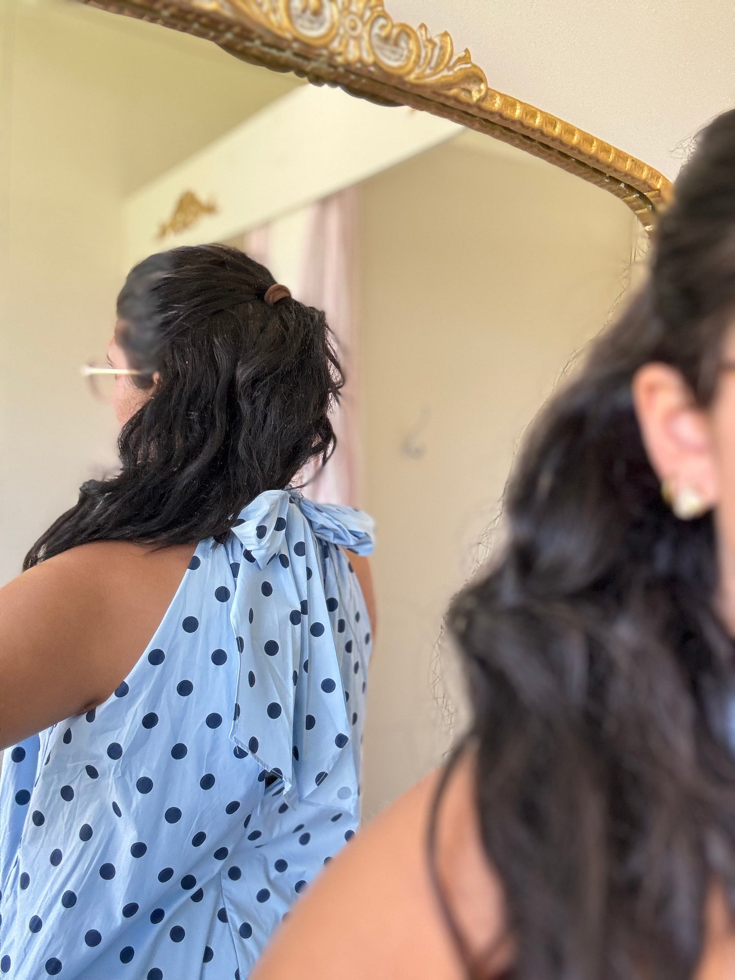 Blue/Navy Polka Dot Maxi Dress