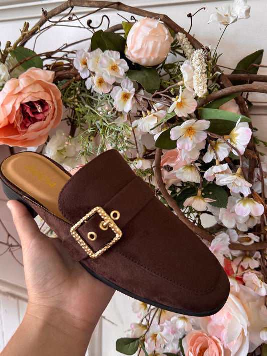 Elvira Mule Brown Suede