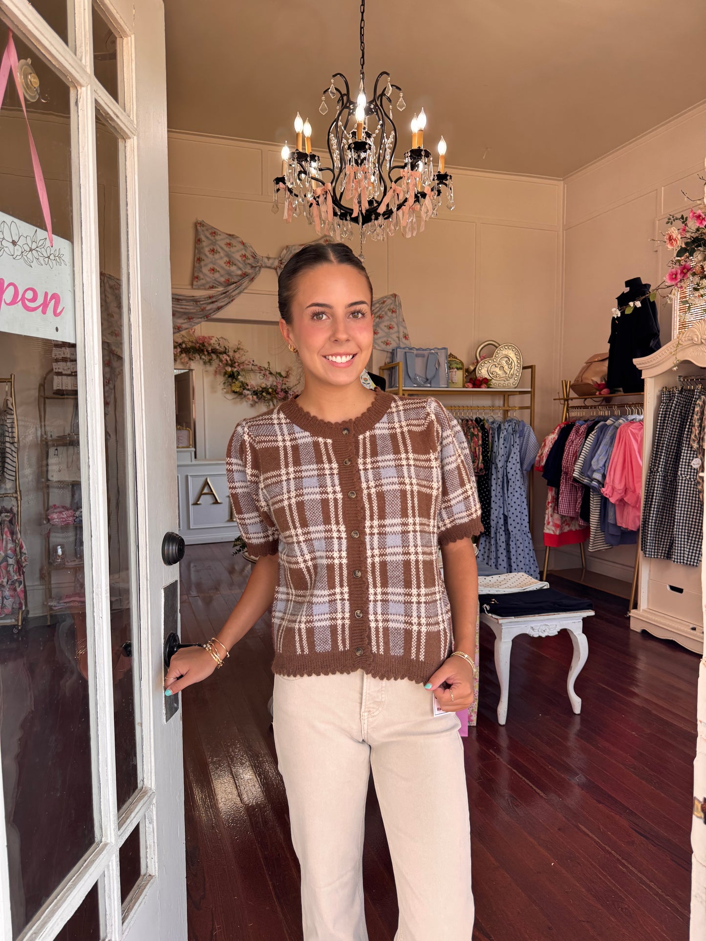 Brown/Blue Checkered Sweater