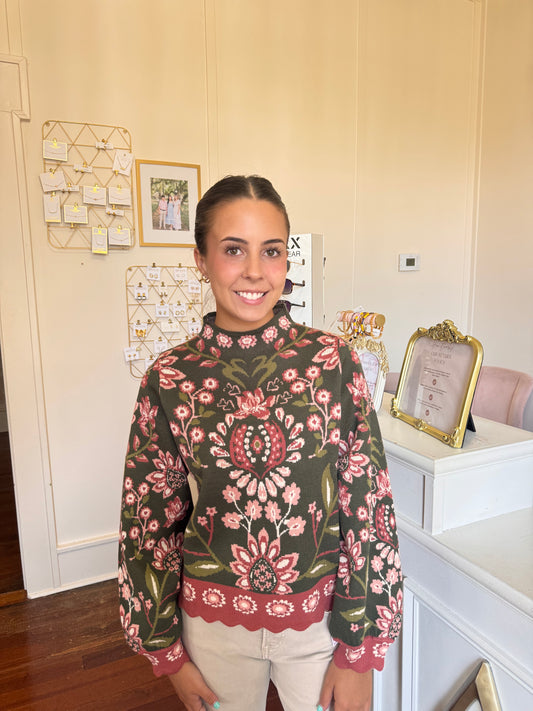 Graceyn Floral Sweater