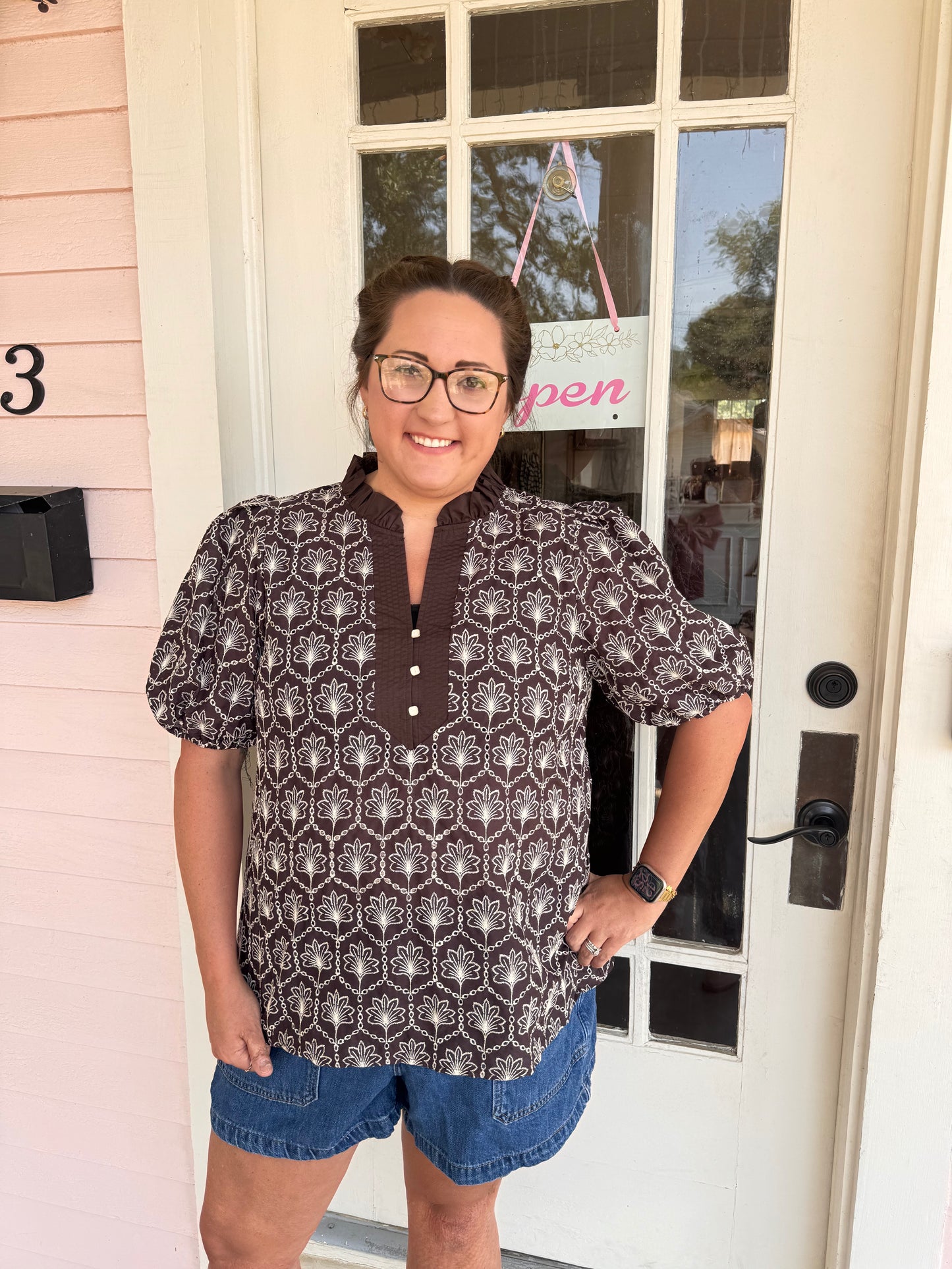 Brownie Pattern Curvy Top