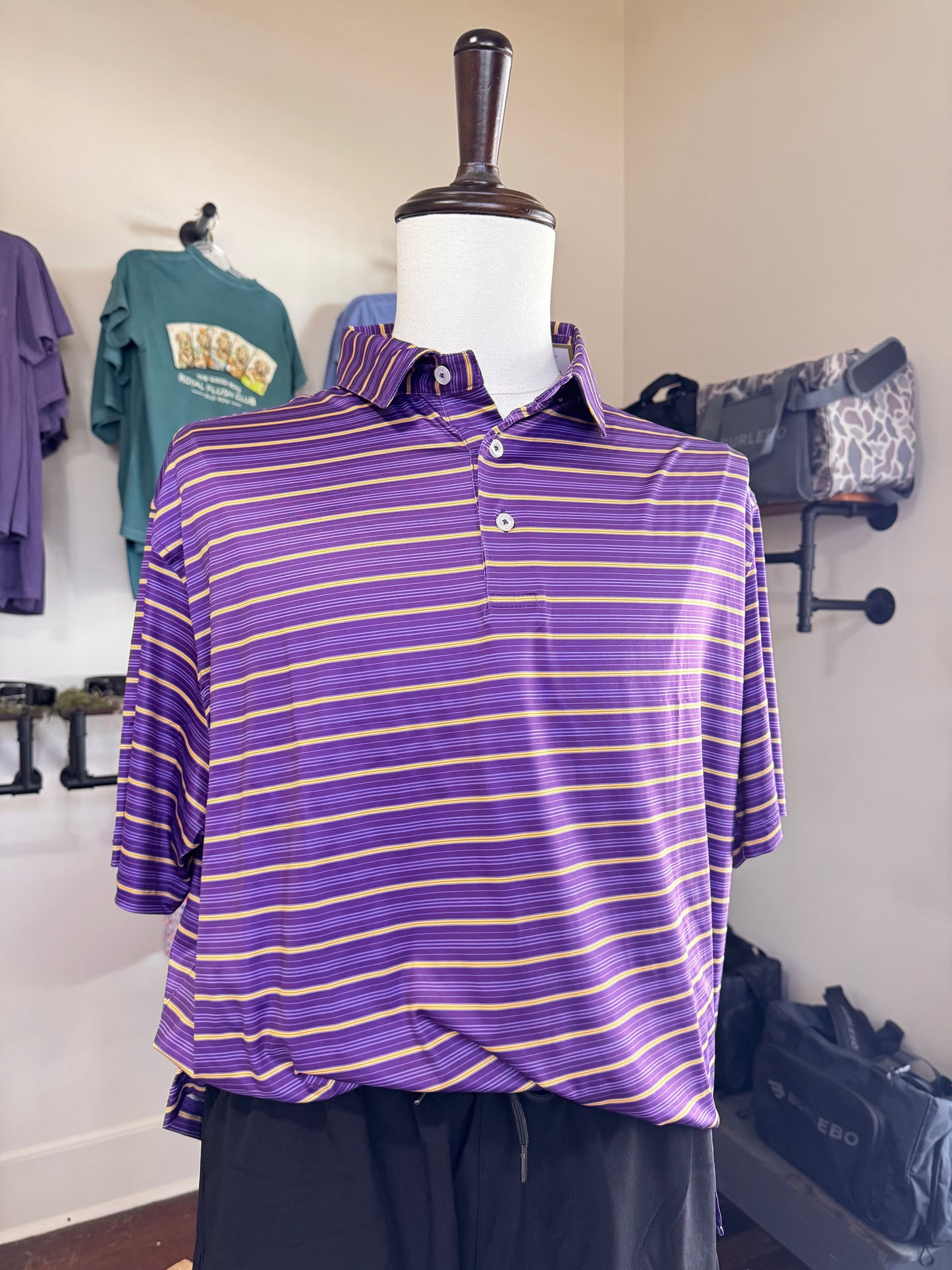 RS Sideline Stripe Polo Purple/Gold