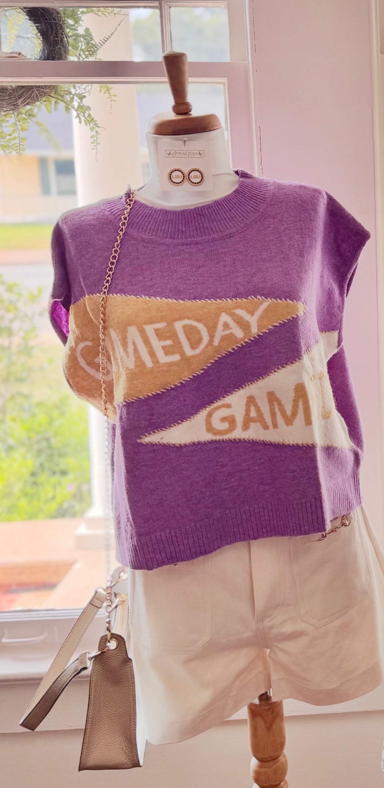 LSU Game Day Banner Sweater Top