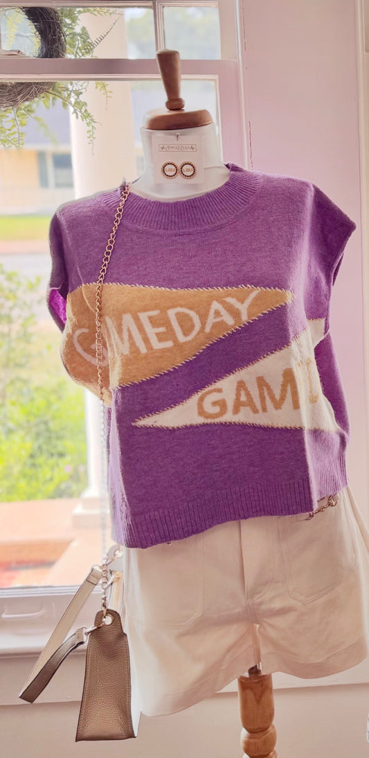 LSU Game Day Banner Sweater Top