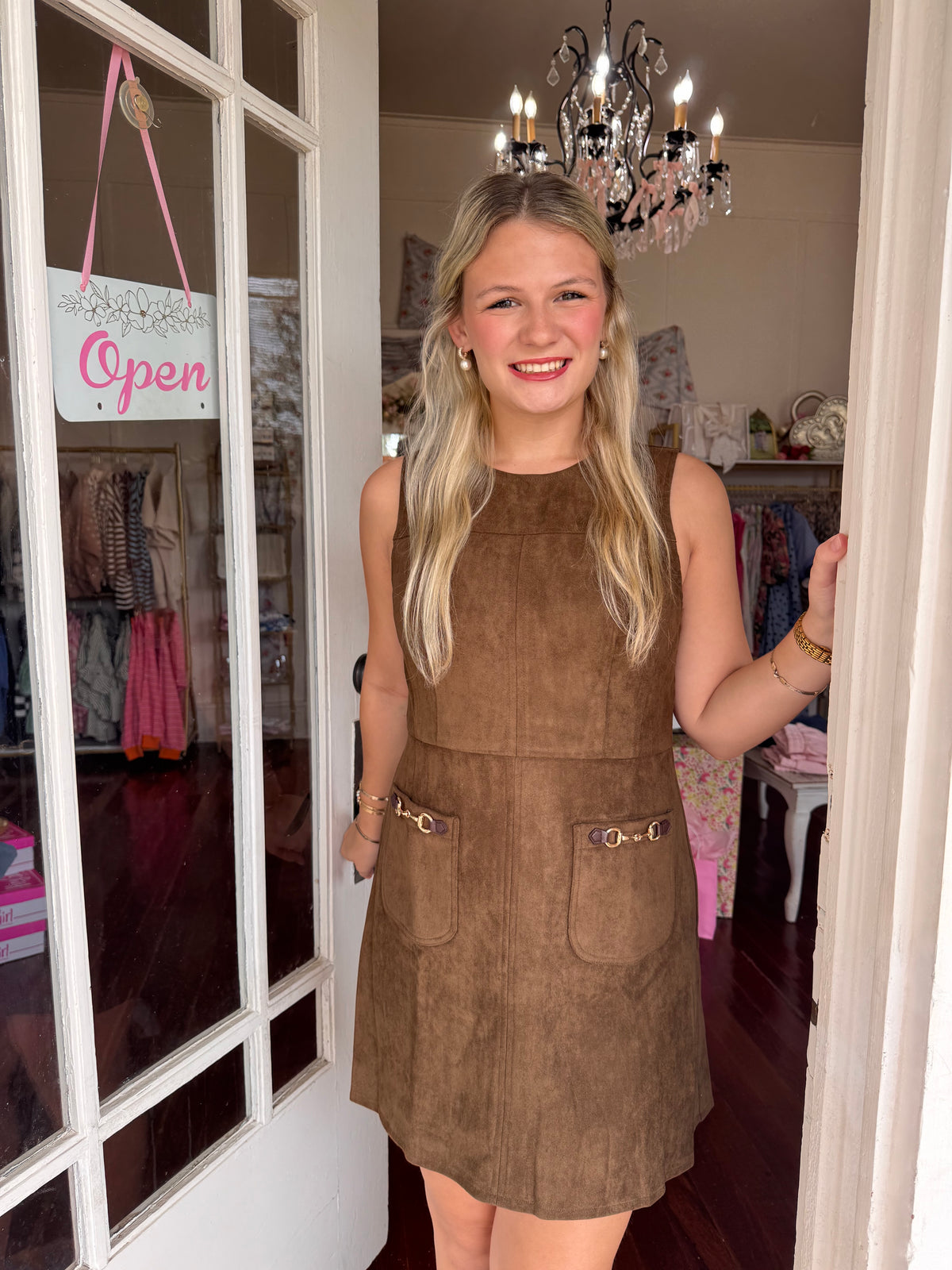Loving Suede Dress Wood