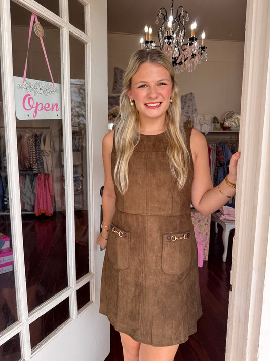 Loving Suede Dress Wood