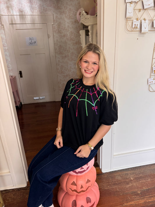 Sparkly Spider Web Top