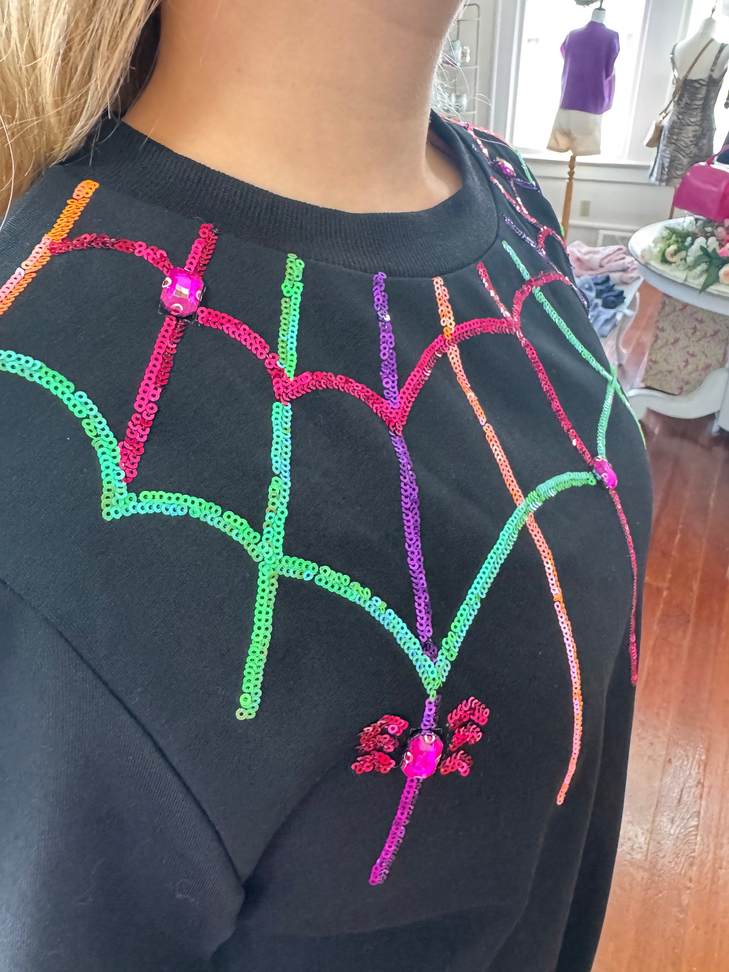 Sparkly Spider Web Top